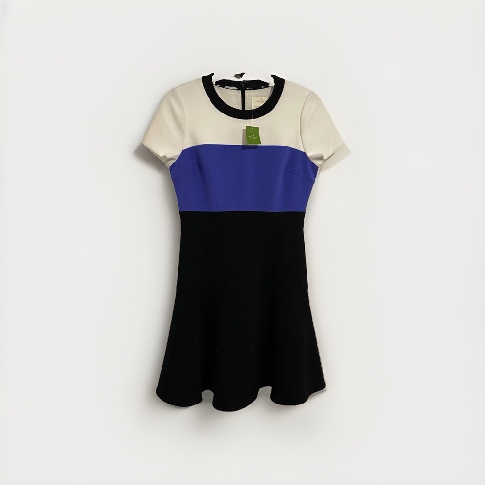 Kate Spade New York Colorblock Crepe Flip Dress Size 8 NWT Ensemble Blue